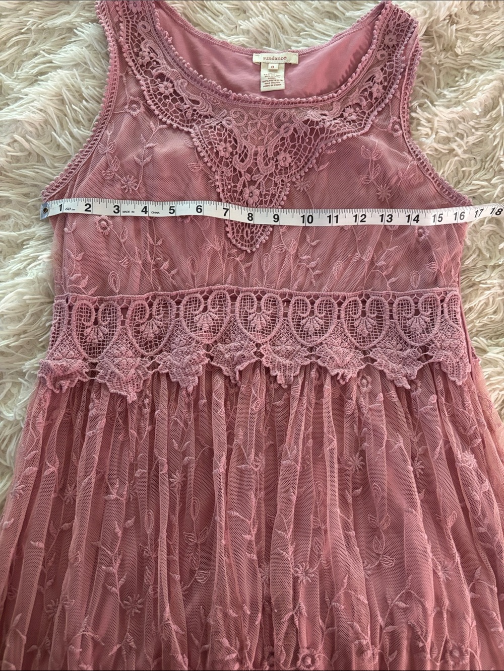 Sundance Pink Floral Lace Tank Dress - Picture 5 of 8